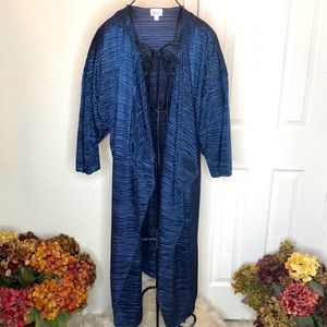 LULA ROE SHIRLEY KIMONO DUSTER BLUE SIZE LARGE